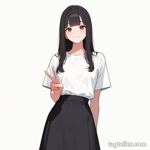 Vサイン（v）で生成したAIイラストの見本