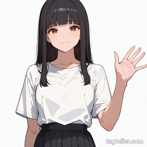 手を振る（waving）で生成したAIイラストの見本