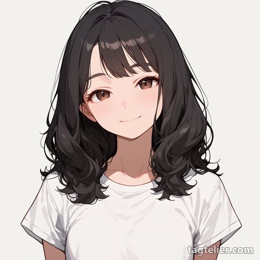 ウェーブ（wavy_hair）で生成したAIイラストの見本