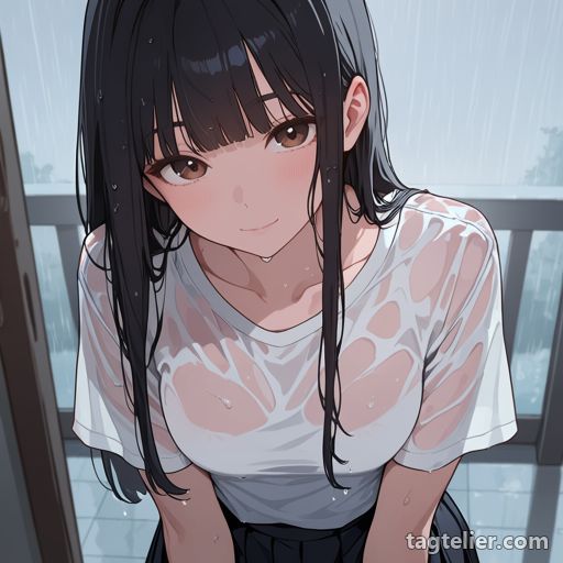 濡れた服（wet_clothes）で生成したAIイラストの見本