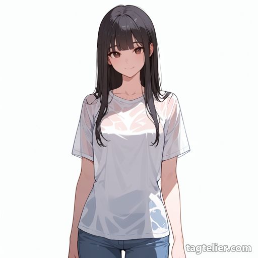 濡れたシャツ（wet_shirt）で生成したAIイラストの見本