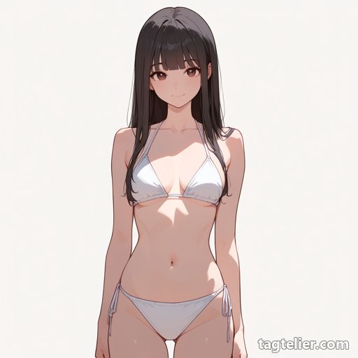 白ビキニ（white_bikini）で生成したAIイラストの見本