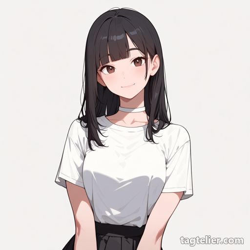 白チョーカー（white_choker）で生成したAIイラストの見本