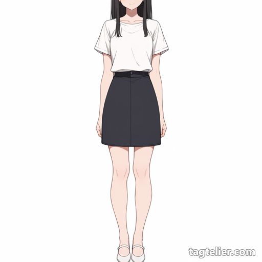 白い靴（white_footwear）で生成したAIイラストの見本