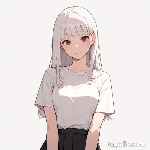 白髪（white hair）で生成したAIイラストの見本