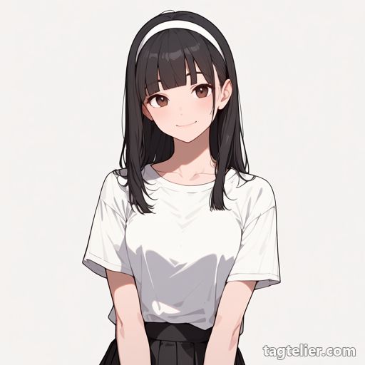 白いヘアバンド（white_hairband）で生成したAIイラストの見本