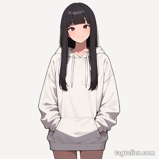 白パーカー（white_hoodie）で生成したAIイラストの見本