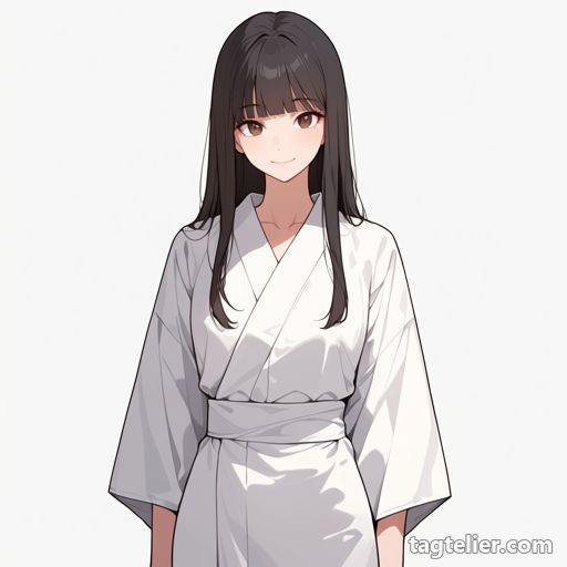 白い着物（white_kimono）で生成したAIイラストの見本