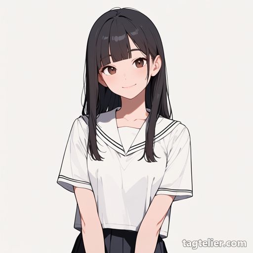 白いセーラー襟（white_sailor_collar）で生成したAIイラストの見本