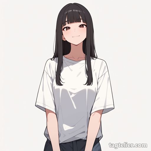 白シャツ（white_shirt）で生成したAIイラストの見本
