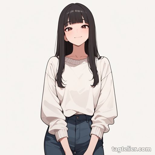 白いセーター（white_sweater）で生成したAIイラストの見本