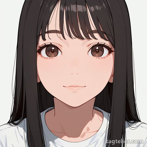 細い前髪（wispy bangs）で生成したAIイラストの見本