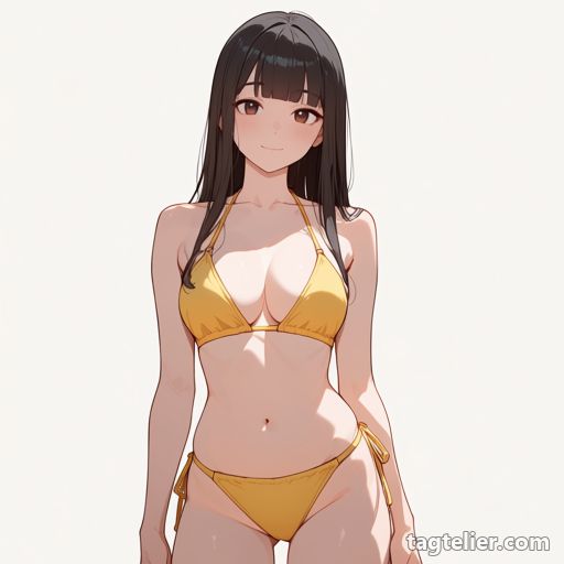黄ビキニ（yellow bikini）で生成したAIイラストの見本