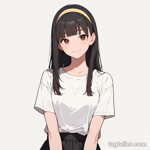 黄色いヘアバンド（yellow_hairband）で生成したAIイラストの見本